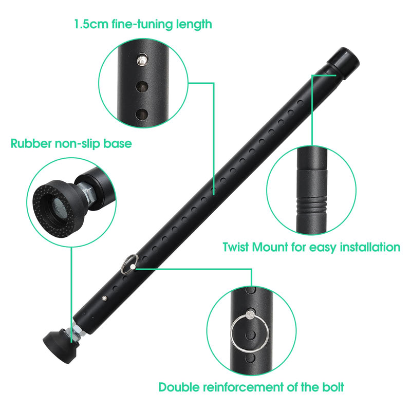 2pcs Sliding Door Security Bar, Adjustable Window Security Locks with Rubber Tips 17-50inch, Patio Door Security Lock Black for Home Apartment, Black 1.2m--2pcs
