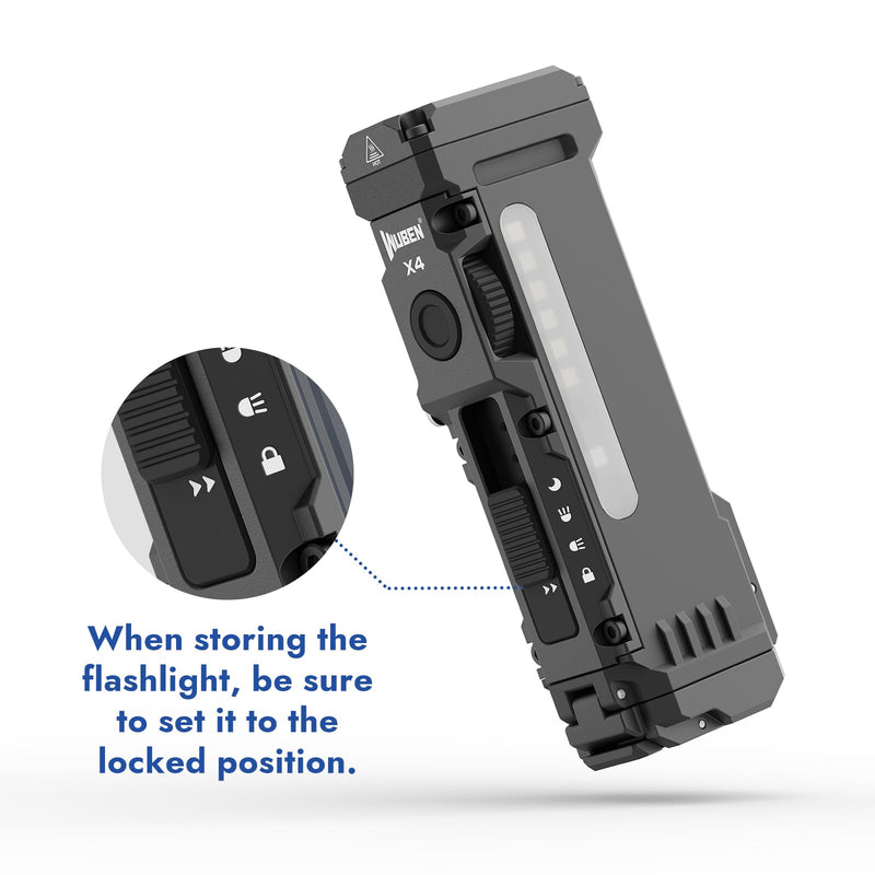 WUBEN X4 EDC Rechargeable Flashlight with RGB Light, LED Flashlight 1500 High Lumens with Tactical Switch and Magnetic, IP68 Portable Pocket USB C, Mini Flash Light for Travel, Camping, Work Black