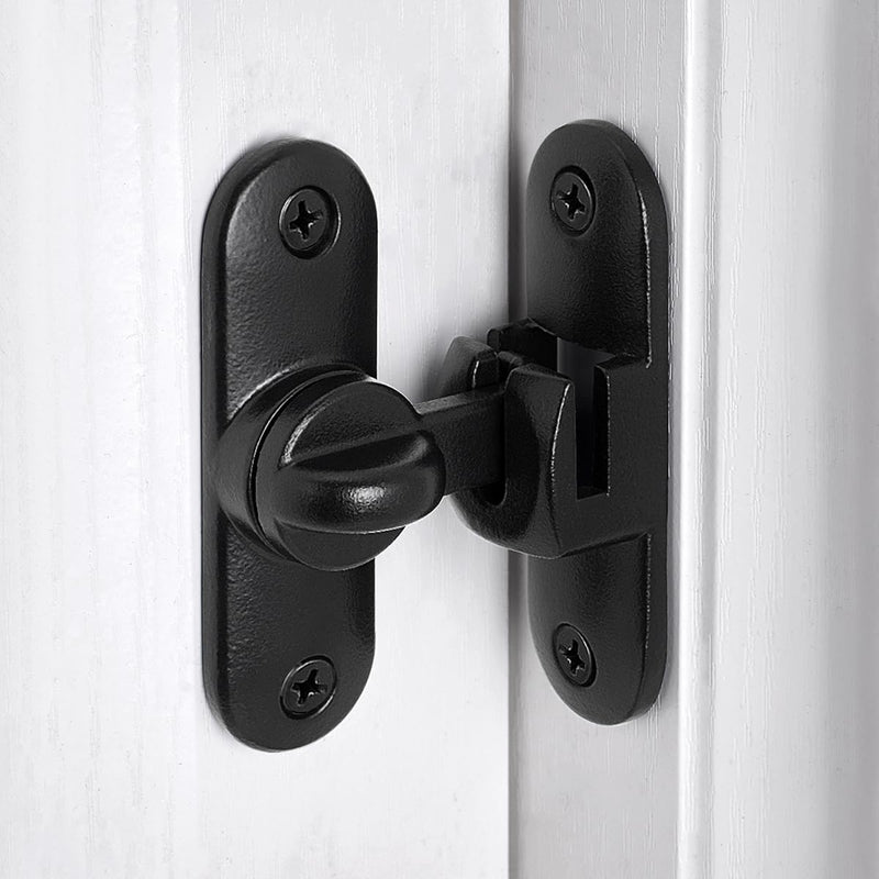 Matte Black Barn Door Latches,90/180 Degree Gate Lock,Zinc Alloy Right Angle Door Lock Latch,Flip Gate Latches Hardware,Door Security Door Latch Lock fo Cabinets,Bathroom,Barn Door Matte Black 1