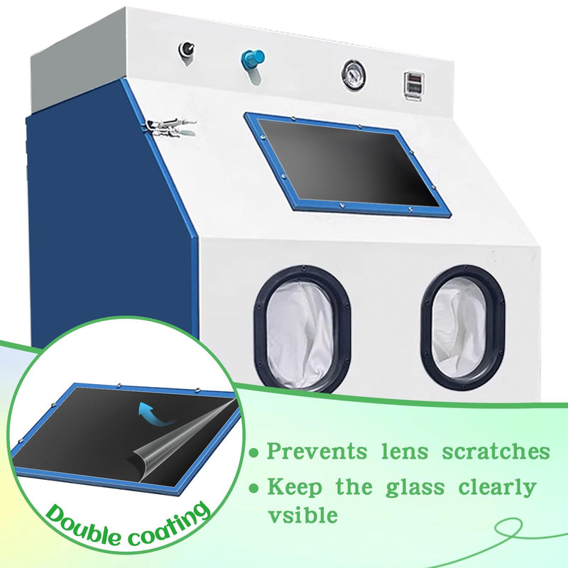 10Pcs Sandblast Cabinet Lens Cover 23x11'' Abrasive Window Blasting Cabinet Inner Lens Protector Clear Visibility Sand Blast Film High Definition Ideal for Media Blaster, Sand Blaster, Blast Cabinet 10PCS