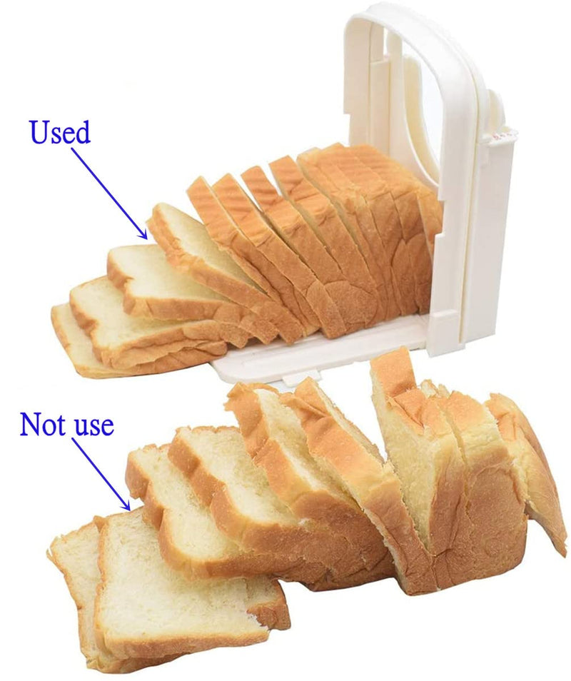 Bread slicer Foldable bread slicer with 5 different thickness molds, suitable for homemade bread bagel bread sandwich