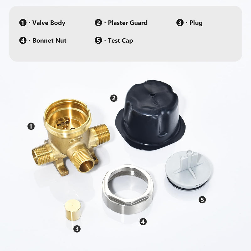 R11000 Diverter Rough-In Valve for D 3-Setting or 6-Setting Shower Diverter Faucet, Compatible with D 3 Way or 6 Way Shower Diverter Trim Kits, Brass Construction