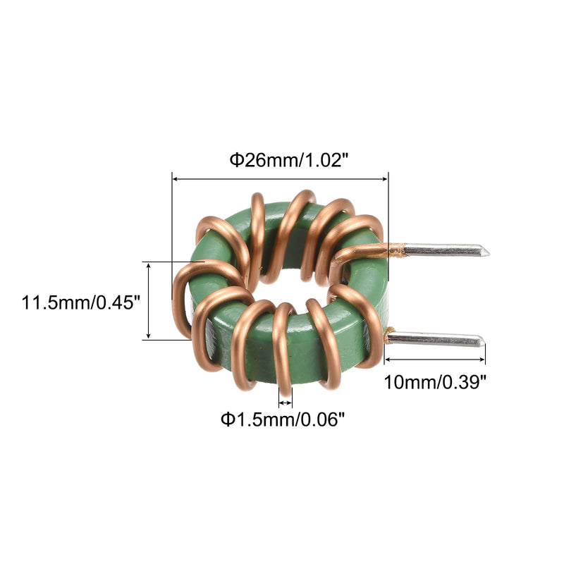 MECCANIXITY Toroid Inductance Copper Coil Vertical Inductor 1mH 10A for DIY Circuit Board Pack of 5