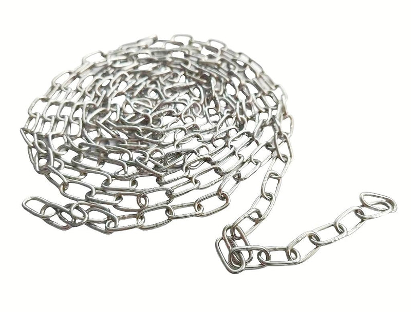 304 Stainless Steel Chain - Length 9.8Ft (3m) Thickness0.08“ (2mm) Metal Small Duty Chain Compatible with for Home Outdoor Camping Hanging Pet Chain