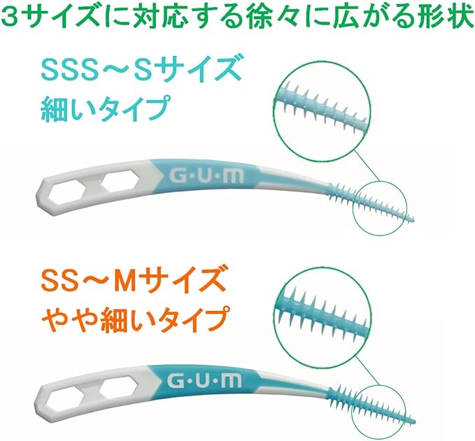 GUM Periodontal Pro Care, Soft Pick, Curve Type, Interdental Brush, Soft, Rubber Type, Case Included, Size: SS - M, Slightly Thin Type, 30 Pieces, Single Item - NewNest Australia