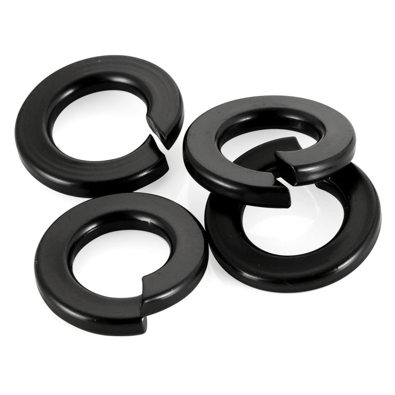 M6 Black Spring Lock Washer, 304 Stainless Steel, Black Coating Split Lock Washer Elastic Gasket, for Screws Fasteners, 50 PCS M6