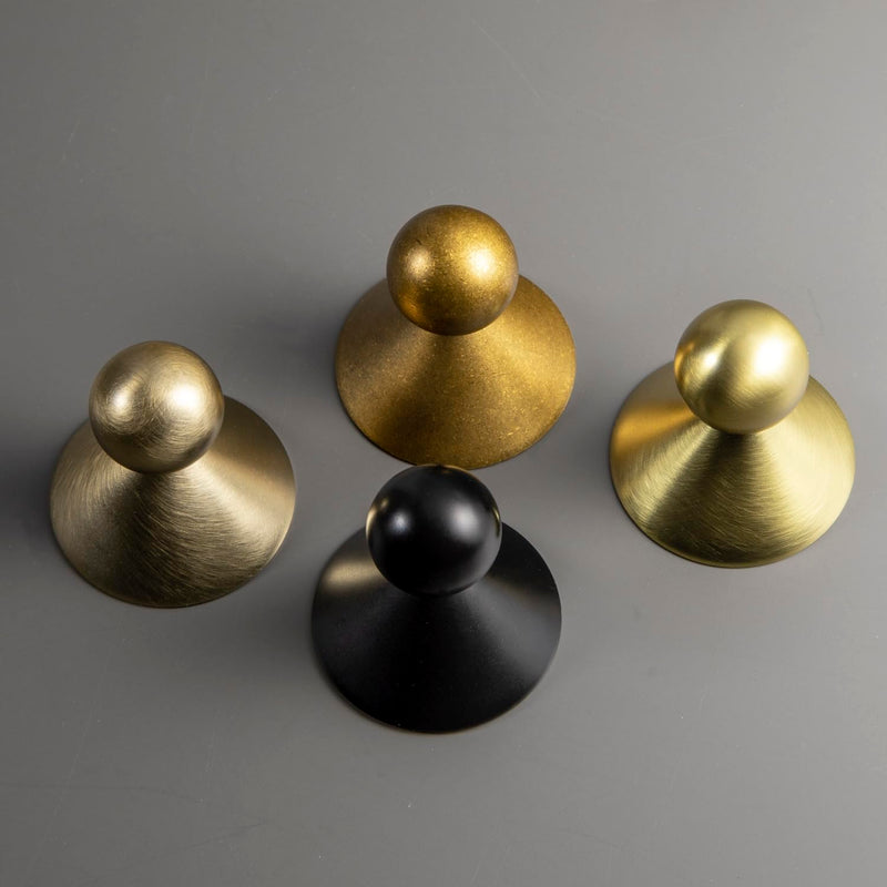 Goo-Ki Black Cabinet Knobs for Drawer Kitchen Zinc Alloy Hardware, 6pack Matte Black Single Hole/Screw Pulls Modern Cute Handles 6