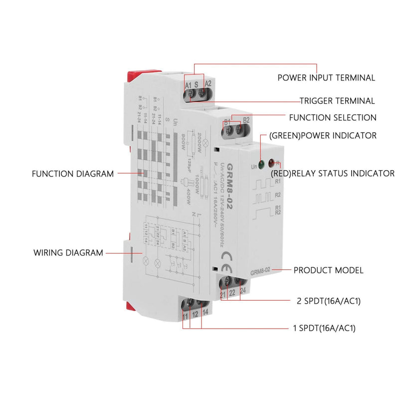 R elays Electronic Impulse Latching R elay, GRM8-02 Electronic Impulse R elay Latching R elay Memory R elay Din Rail,Electronic Impulse R elay, Current Sensing R elay