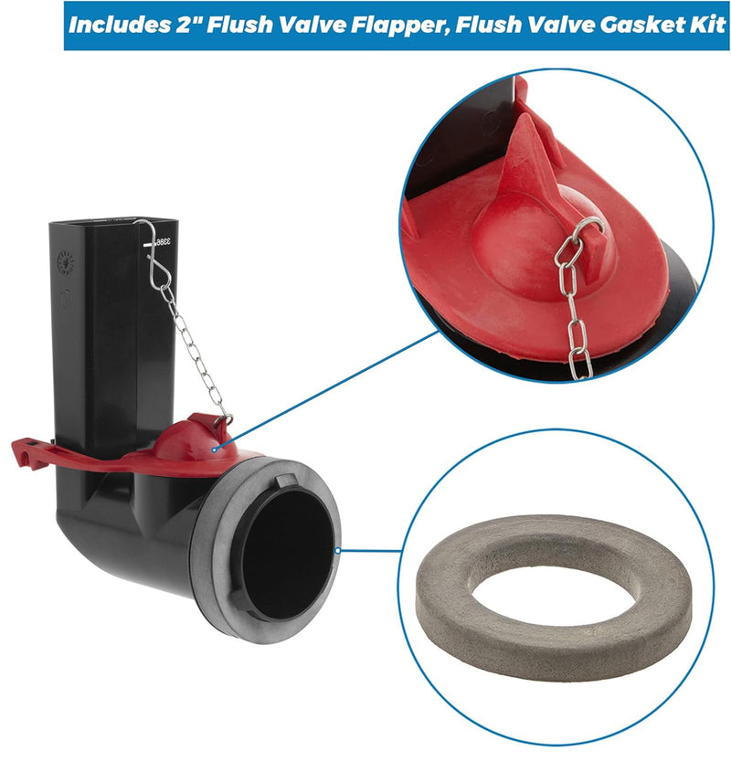 Toilet Flapper Replacement with Toilet Flush Valve Seal Gasket Compatible with Kohler Parts 84995 and 1000490 Flapper Replacement and Kohler GP83996 Gasket, 2.5 Inch ID - 2.56", OD - 3.4" Flush Valve Seal Gasket