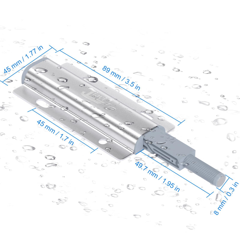 Push to Open, Magnetic Door Latches, Jiayi 2 Pack Cabinet Push Catch, Push Magnet Latches for Cabinet Doors Closure Push Release Press Out Cabinet Kitchen Hardware Silver
