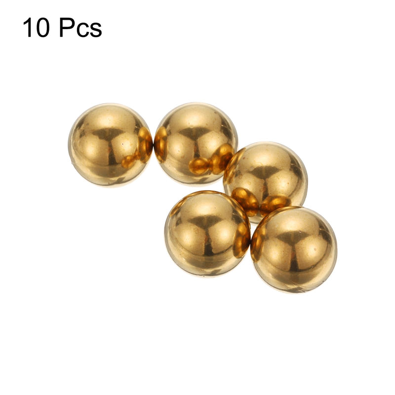 uxcell 10pcs Precision Solid Brass Bearing Balls 15mm Industrial Brass Ball Spheres for Machinery, Automotive, and DIY 10