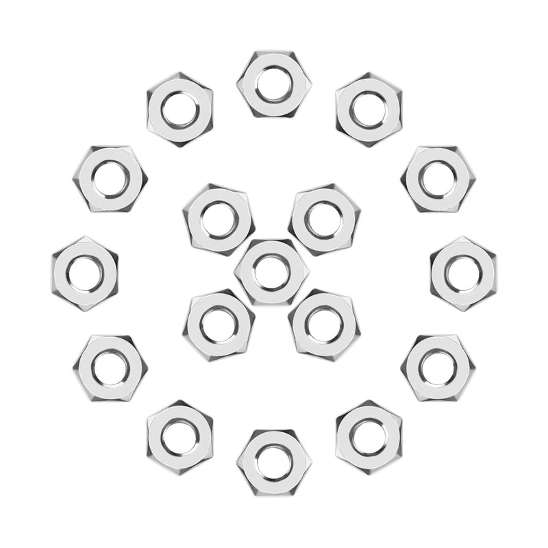 100 Pieces 1/4"-20 Stainless Hex Nut, Stainless Steel (304) 18-8 Nuts