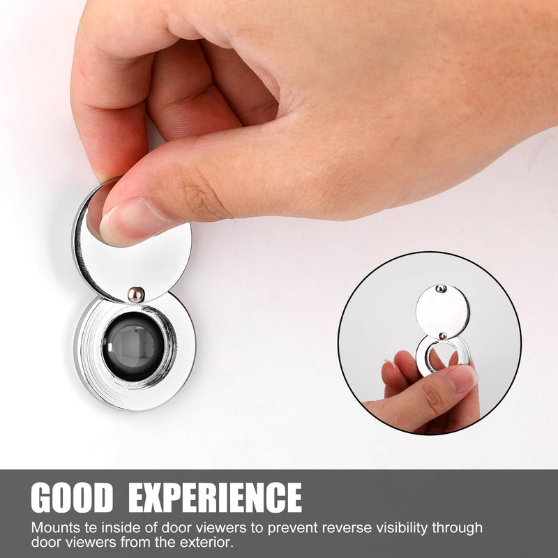 Peephole Cover, Door Viewer Peep Hole Cover with Self Adhesive Installation Tool Door Peephole Cover for Apartment Home Hotel Dormitory Office Peephole Protector (Silver)