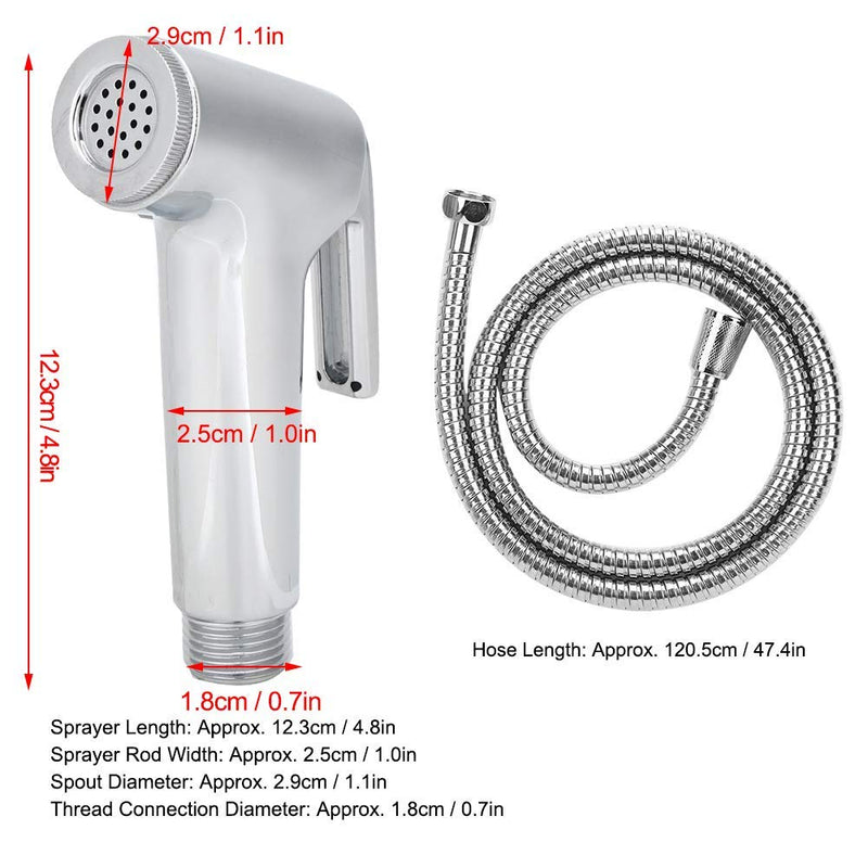 Bidet Sprayer, 3Pcs/Set Electroplating Toilet Sprayer ABS Spray Bracket Hose Kit Handheld Bathroom Accessories