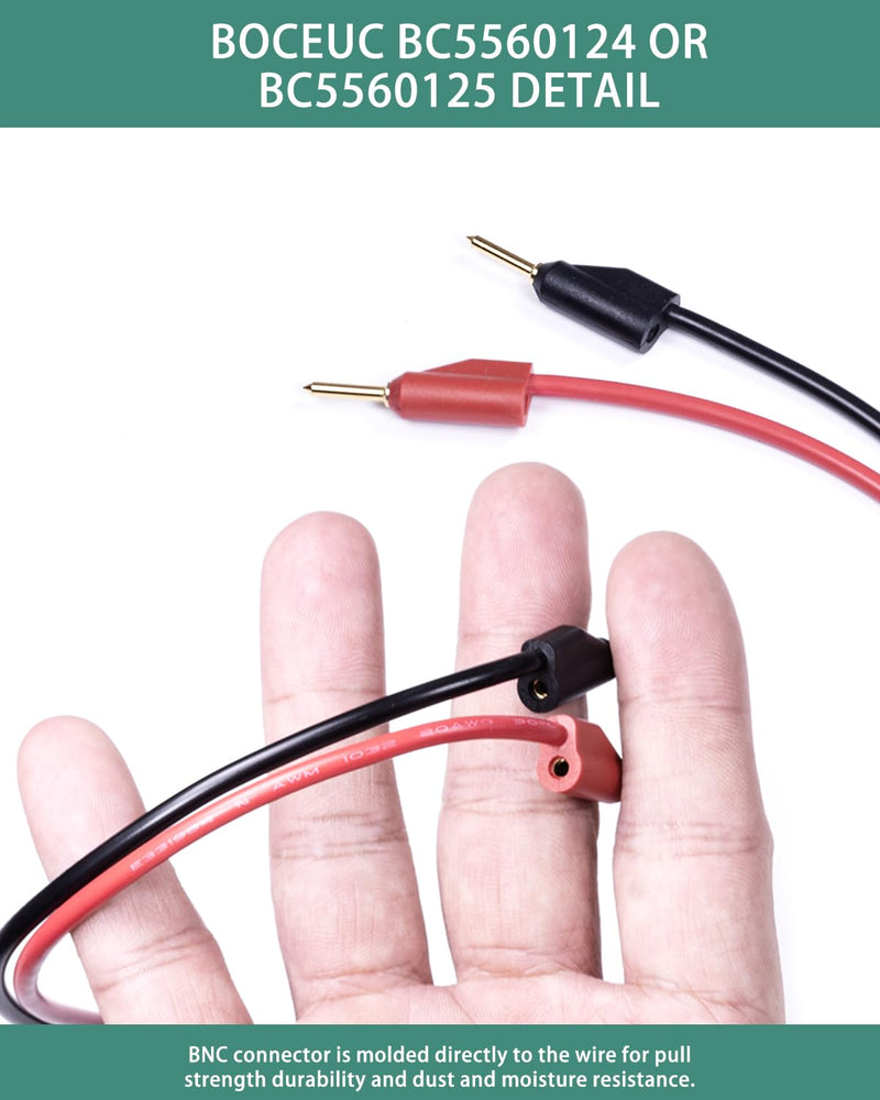 BNC Test Leads, BNC (Male) to Stackable Pin Tip Plugs, Oscilloscope Probes BNC to Stackable Pin Male Plug