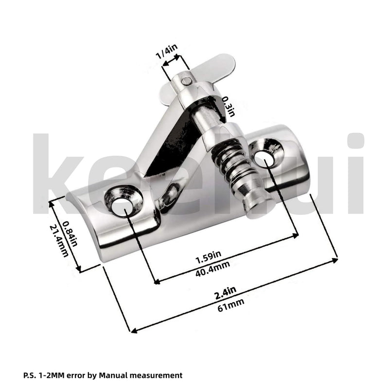 2 Pieces of Bimini Top Deck Hinge Stainless Steel 316 Bimini Top Fitting Hardware with Screws for Boat Yacht(2)