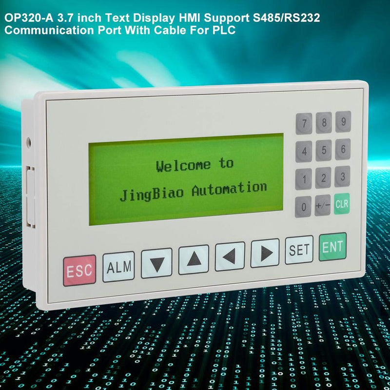 Akozon Text Display OP320-A 3.7 inch HMI Support S485/RS232 Communication Port with Cable for PLC