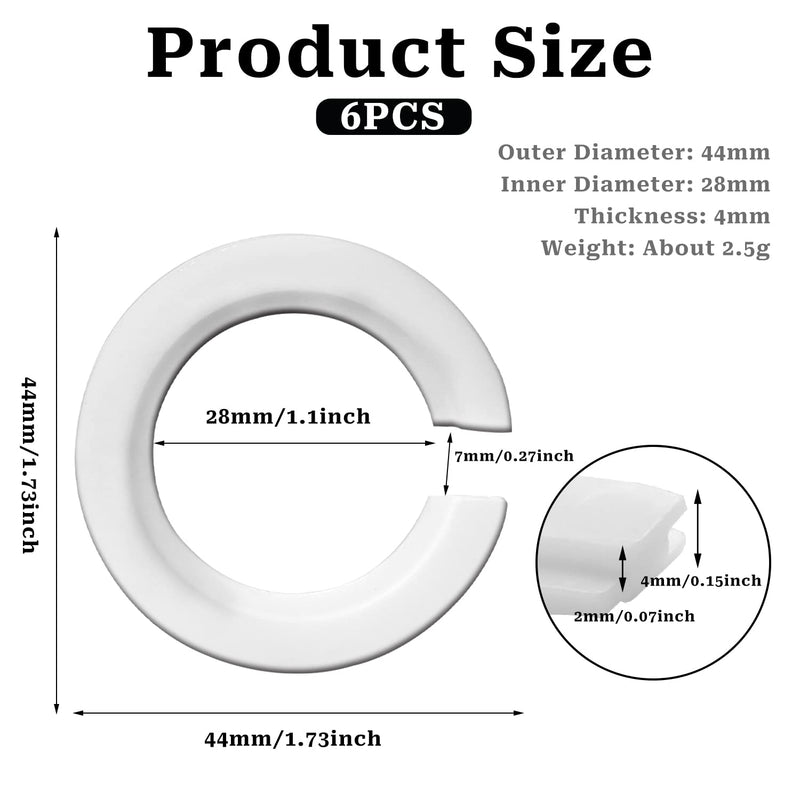 E27 to E14 Lamp Shade Adapter Ring, 6 Pack Screw Lamp Shade Reducer Washer E27 Lamp Ring, 42mm to 29mm Lampshade Converter Ring Plastic Light Shade Replacement Parts