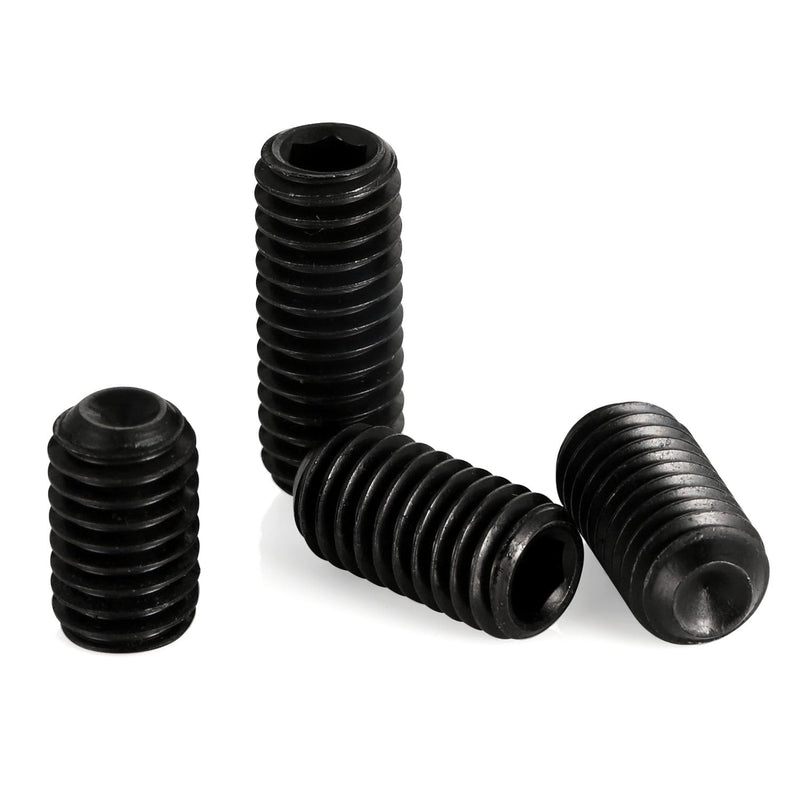 50 PCS #10-32 x 3/8" Set Screws, Internal Hex Head Allen Drive Cup Point Screws with Hex Key Wrench, Black 10.9 Alloy Steel #10-32 x 3/8" Black 10.9 Steel