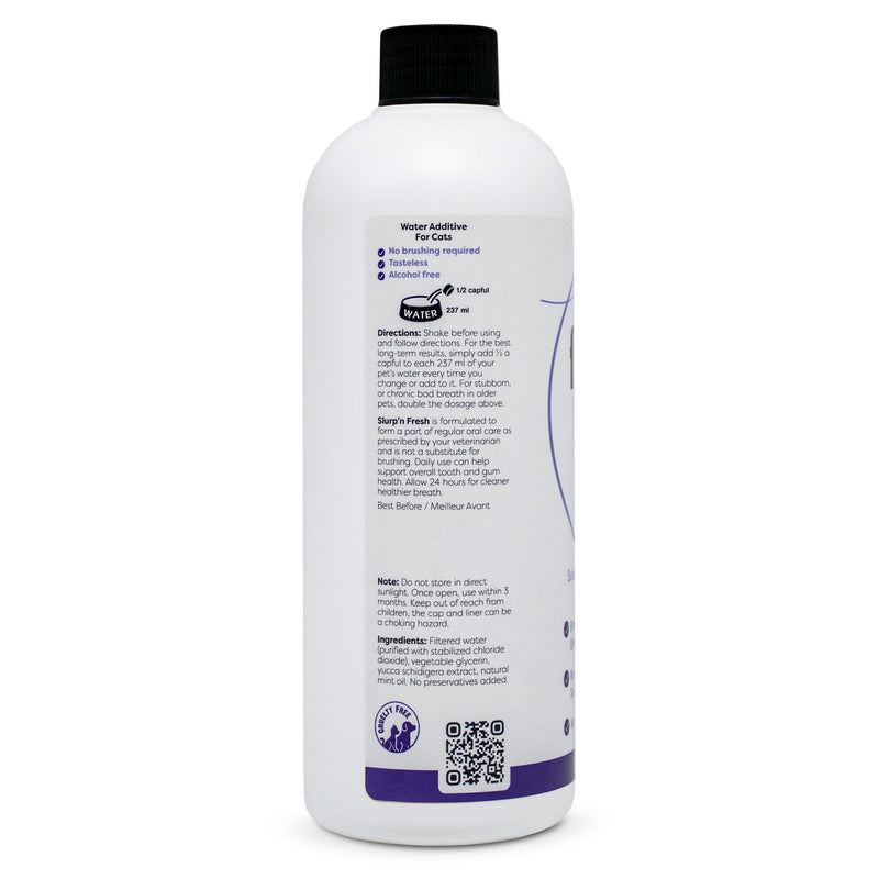 Slurp’n Fresh Cat Water Additive 400 mL, Oral Hygiene Solution for Cats, Reduces Plaque & Tartar, Freshens Breath, Alcohol-Free #858