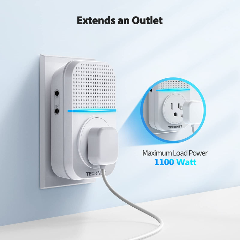 TECKNET Wireless Doorbells for Home, Waterproof Classroom Door Bell Ringer Wireless with 60 Ringtones & 5 Level Volume, 1300ft Range Self-Powered Doorbell Chimes Kit with LED for House (White) White