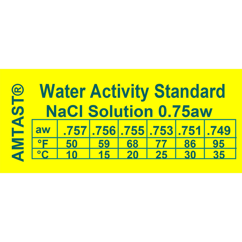 0.75AW Standard Water Activity NaCl Solution Used for Water Activity Meter Calibration 30ML Water Activity Standard Solution with 25°C (77°F) Standard AW Value (Model WA-60AC)