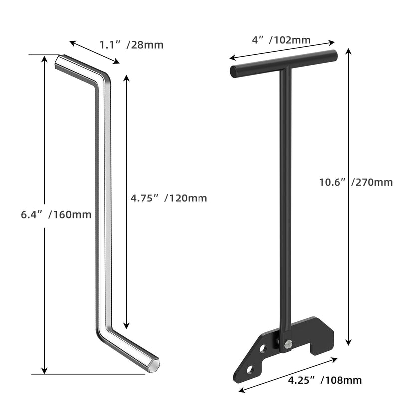 Garbage Disposal Wrench, Garbage Disposer Unjamming Wrench with 2 PCS Garbage Disposal Allen Wrench Tool, Designed to dislodge jams or clutter from above the sink -Black