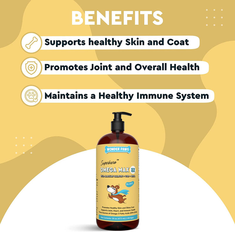 Grass-Fed Colostrum Powder Plus Omega Max Fish Oil - for Dog’s Immune Support, Skin, Allergies, Joint Care and Overall Health – Colostrum 3.20 Ounces - Omega Max 16 Ounces - PawsPlanet Australia