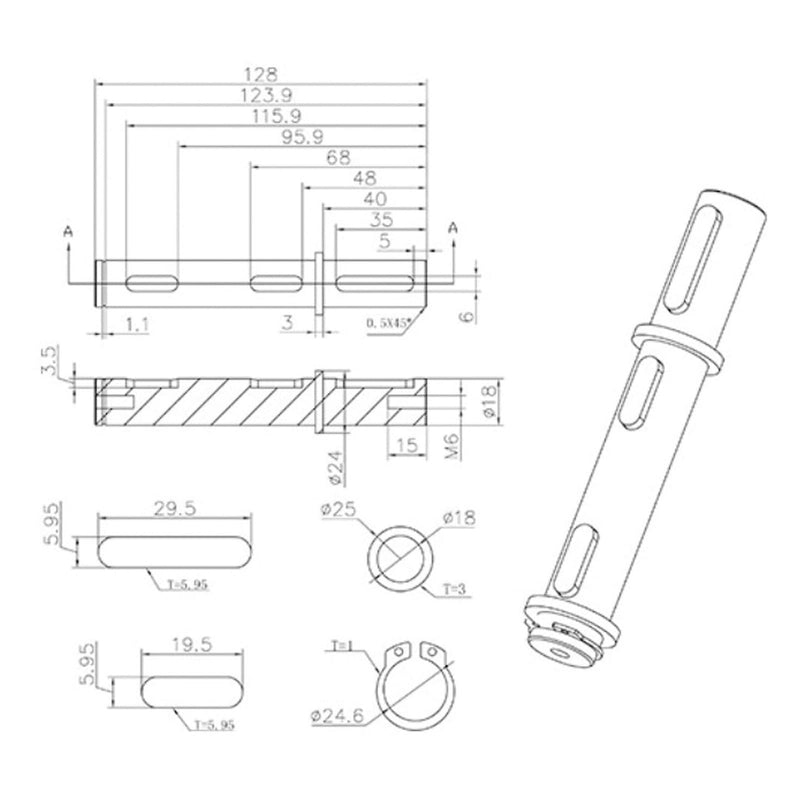 Alloy Steel Output Single Shaft 18mm for Worm Reducer NMRV040 RV040 Nema34 Stepper Motor ResistantTransmission