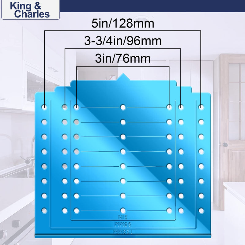 King&Charles Cabinet Hardware Template, Cabinet Handle Template Tool - Cabinet Pull/Knob Template for Cabinet Hardware, Cabinet Template for Handles and Pulls with Center Punch. Classic Align Sizes