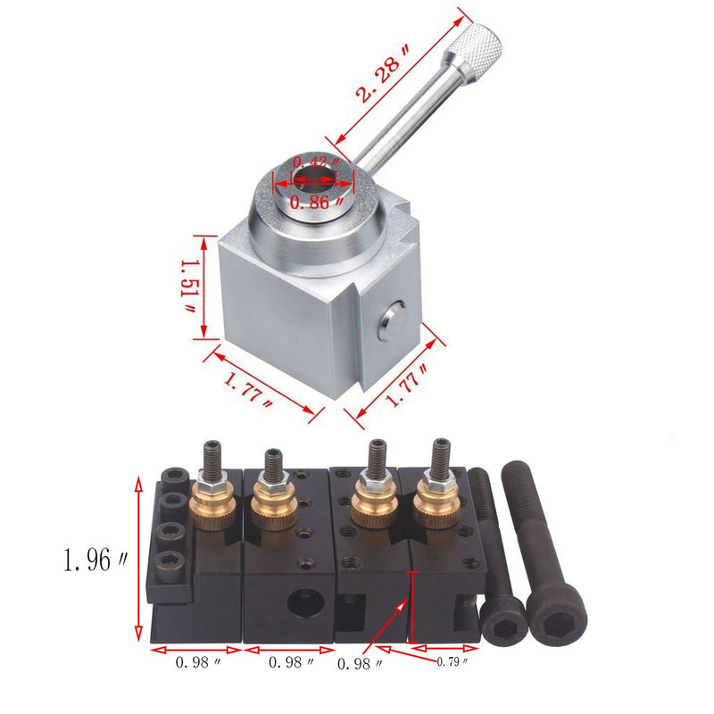 Mini Lathe Quick Change Tool Post & Holders Multifid Tool Holder Kit Set for Table