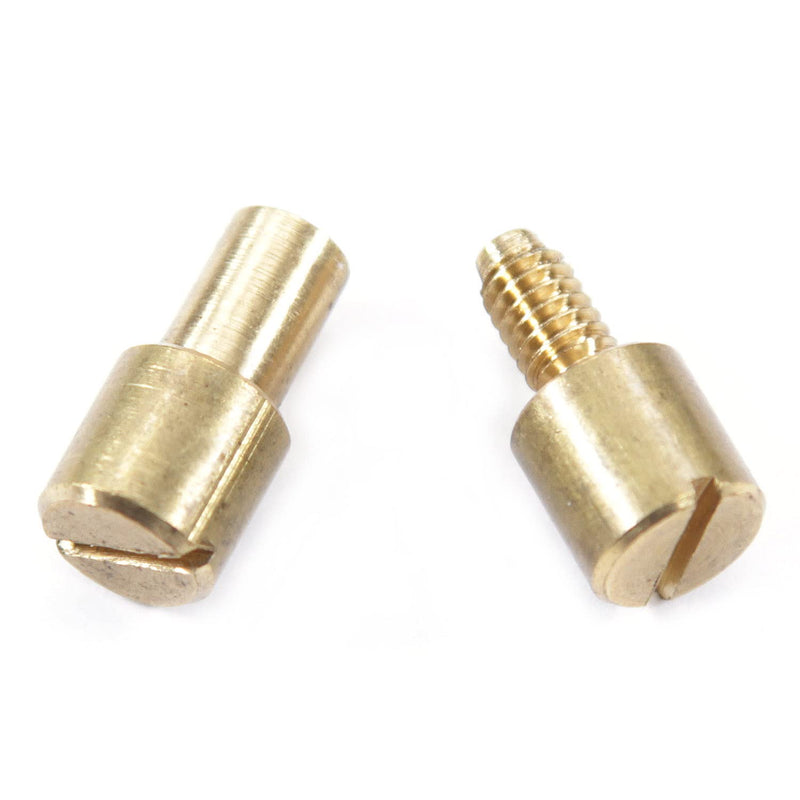Corby Bolt Fasteners (10 Pack) with Step Drill for DIY Handles & Knife Handle Repair - USA Size (0.312 x 0.218 x 0.96 Inch) - (Brass) - for Full Tang Fixed Blade Knives Corby Bolt (0.312 x 0.218 x 0.96 Inch) (10 Pack)(Brass) + (1)(Step Drill)