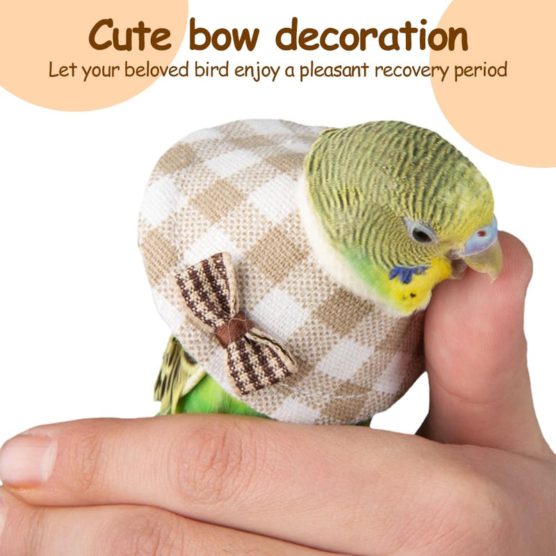 Parrot Anti-Bite Collar,4 PCS Adjustable Magic Sticker Parakeet Neck Protective Cones for Bird Budgerigars Lovebirds Cockatiels L
