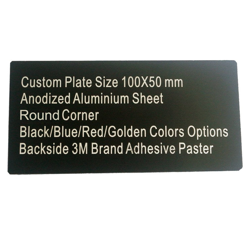 Anodized Aluminium Laser Engraved Mount Metal Plate Etching Sheets 100X50mm Round Corner with Adhesive (Black,Blank,10PCS) Black,Blank,10PCS