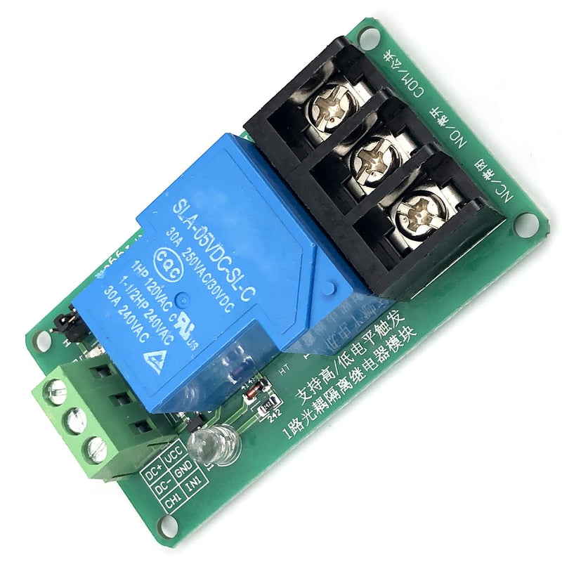 FainWan Relay Module One Way 30A Optocoupler Isolation Manual Panel Mount Relay Module High/Low Level Trigger YYG-2(5VDC)