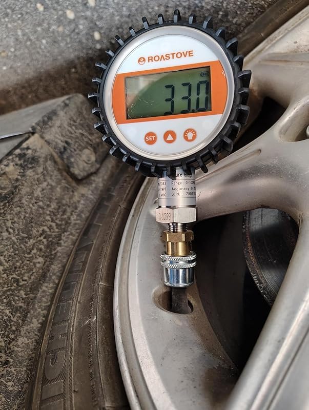 3-1/8" Dial Size, Digital Pressure Gauge, 0-100psi/bar/Mpa/Kpa, 1/4" NPT Lower Mount, 0.25% Accuracy 3-1/8",0-100PSI