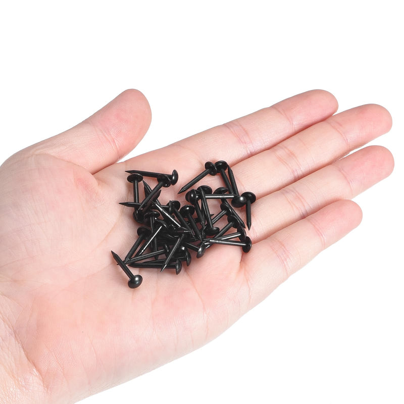 uxcell Upholstery Tacks Nail Pins Furniture, 50Pcs 5x17mm Thumb Tack Pins Assortment Kit Carbon Steel for Home Sofa DIY Decorative Nail Heads Nails, Black 50