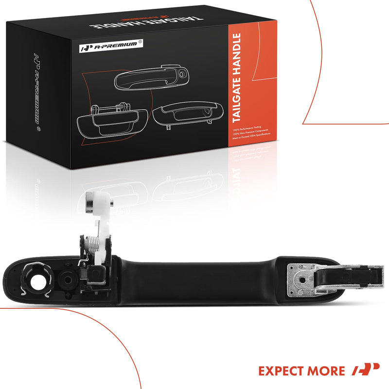 A-Premium Tailgate Handle Liftgate Latch Handle with Keyhole Compatible with Honda CR-V CRV 2002 2003 2004 2005 2006, Smooth Black, Replace# 74810-S9A-J11ZB