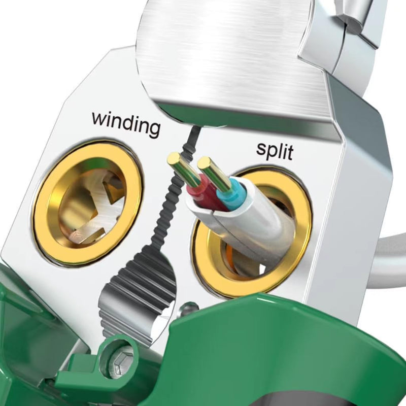 GADO 8in1 Wire Stripper Twister for Cutting and Pulling Wires, Cable Scissors,Voltage Tester Pliers, 12V to 250V Live,Null,Hot Wire Judgment AC DC, Audible and Flashing LED Alarms Green