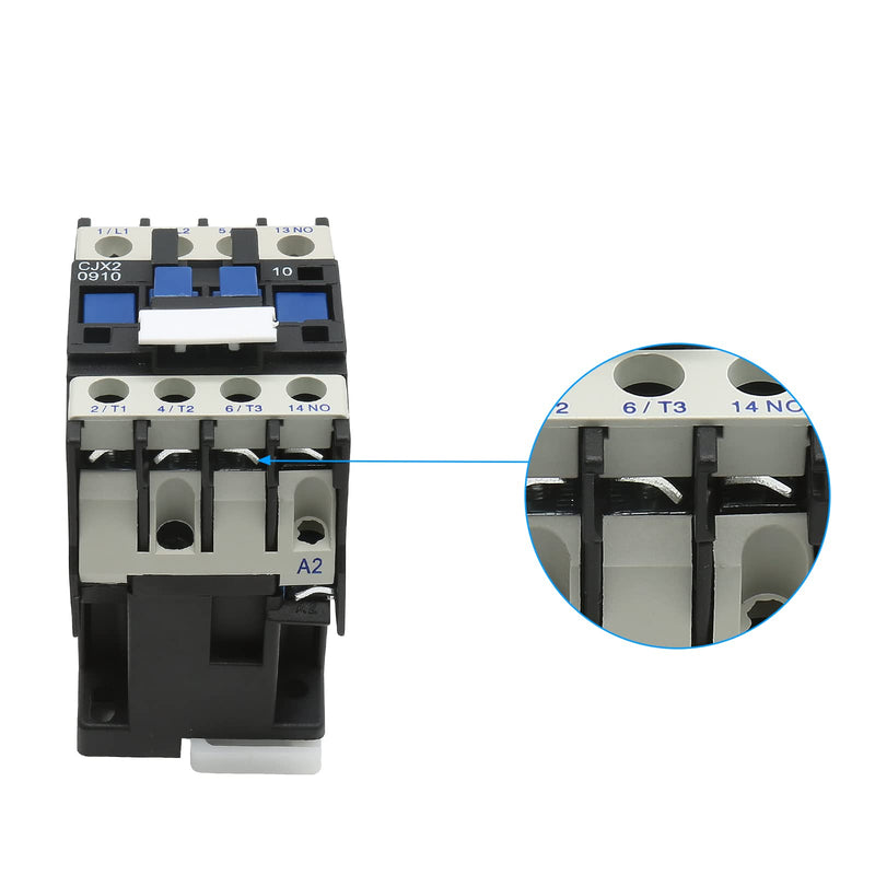 AC Contactor CJX2-0910 Coil 110V 9A 50/60Hz 3 Phase 1NO (Normally Open) Motor Contactor CJX2-0910, 110V
