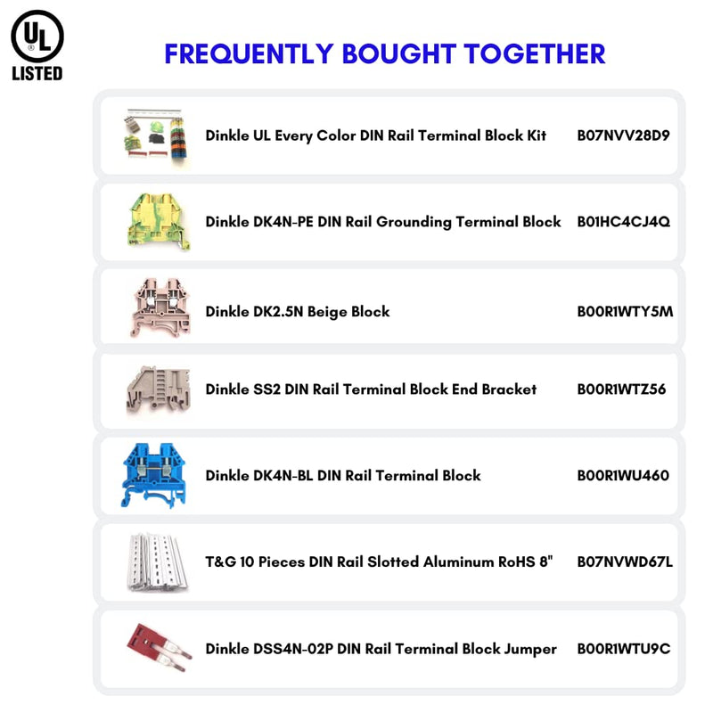 International Connector T&G 5 Pieces DIN Rail Slotted Aluminum RoHS 35mm Wide 7.5mm High (12") 12"