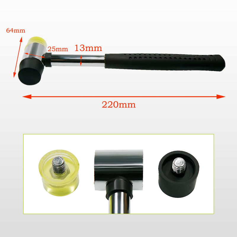25mm Dual Head Nylon Rubber Hammer Jewelers Metal Mallet,Multipurpose, Doublesided & Lightweight Mallet Soft Hammer for Home Decoration Installation Hand Tool 25mm