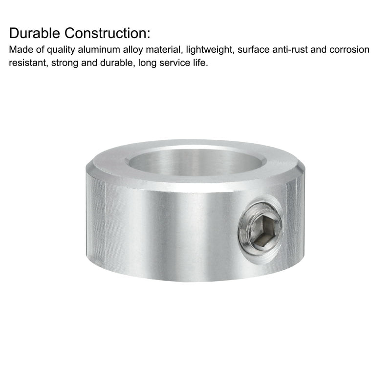 uxcell 4pcs Set Screw Collars 3/4" Bore, Aluminum Shaft Collars, 1-1/4" OD and 9/16" Thickness, Set Screw Clamp Collar, Stop Collar for Linear Rod Shaft Guide