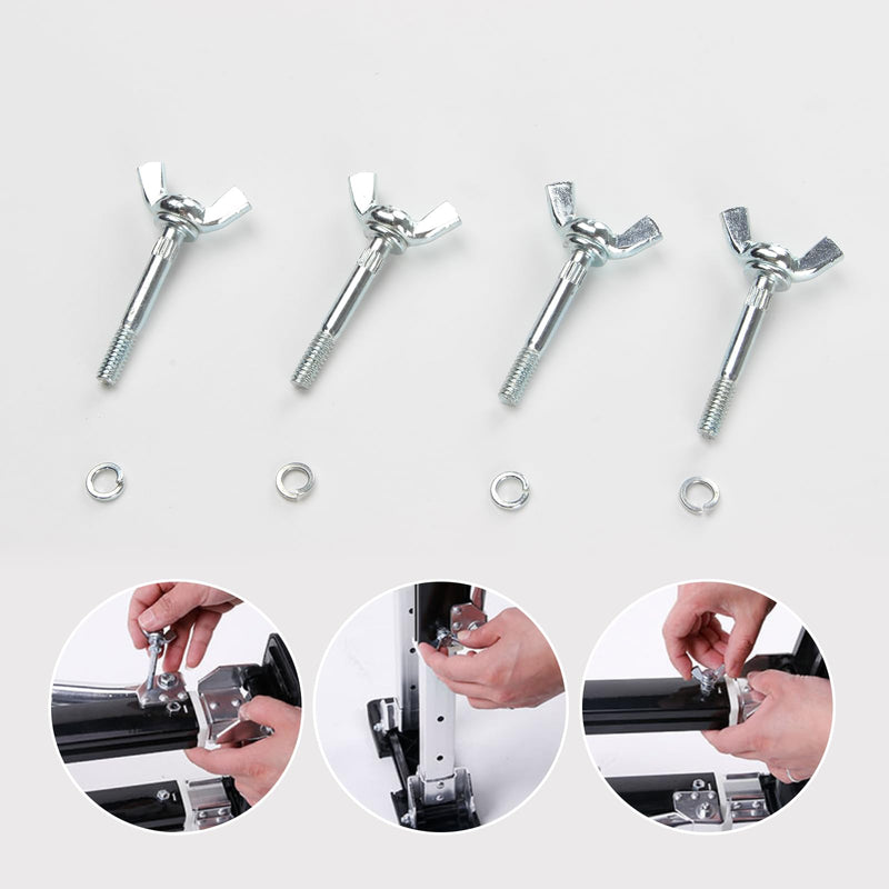 4 Packs Drywall Stilts Wing Bolt Replacement Kits, Stilts Replacement Accessories Wing Nut Kit, Iron Galvanized Wing Butterfly Screws Bolts for Drywall, Construction, Painting, Tripod