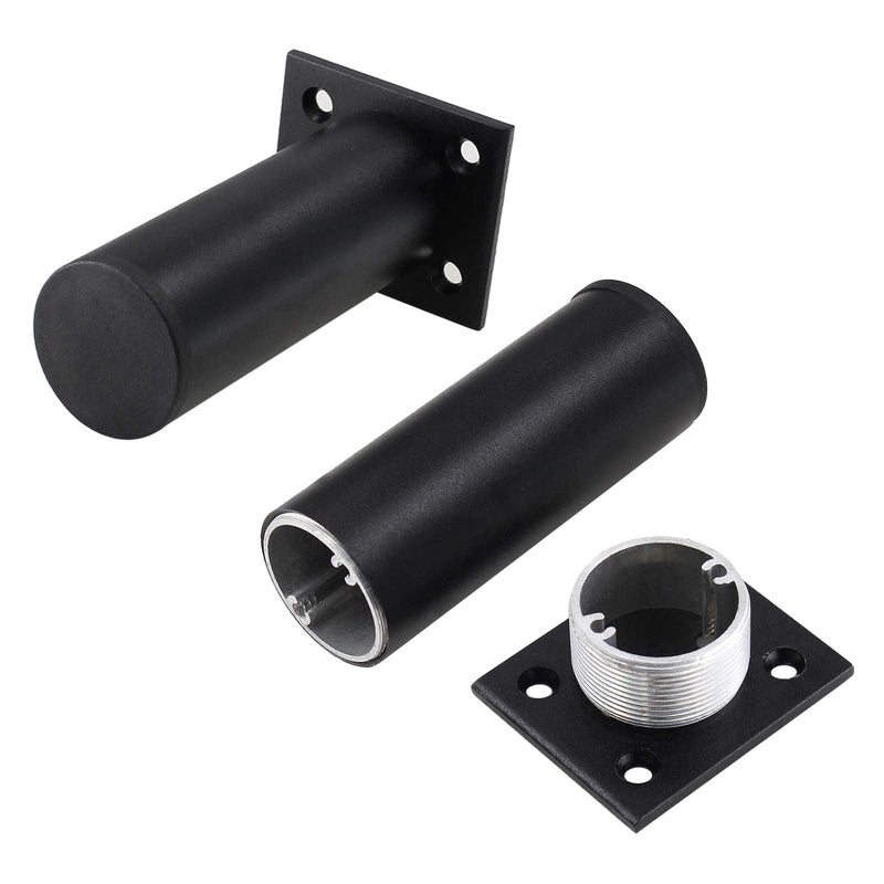 Set of 4 Furniture Legs 4 Inch, Adjustable Aluminum Alloy Cabinet Legs, Metal Round Sofa Support Foot, Adjustable Feet for Kitchen, Table, Cabinet, Shelves, 1.5 Inch Diameter Black