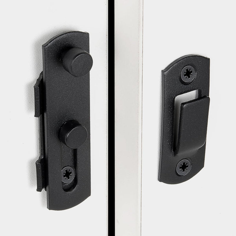 4 Packs Barn Door Latches，2.75” x 2.02” Matte Black Stainless Steel barn gate flip Door Latch Bi-fold Door Lock,Sliding Door Gate Latches Antique Lock Wine Cabinet Closet Door Latches Small_Matte Black 4