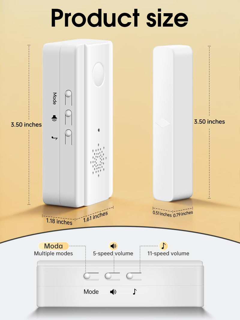 Freezer Door Alarm with Adjustable Voice Reminders (60s/30s/10s/0s Delay) for Open Freezer or Refrigerator Doors