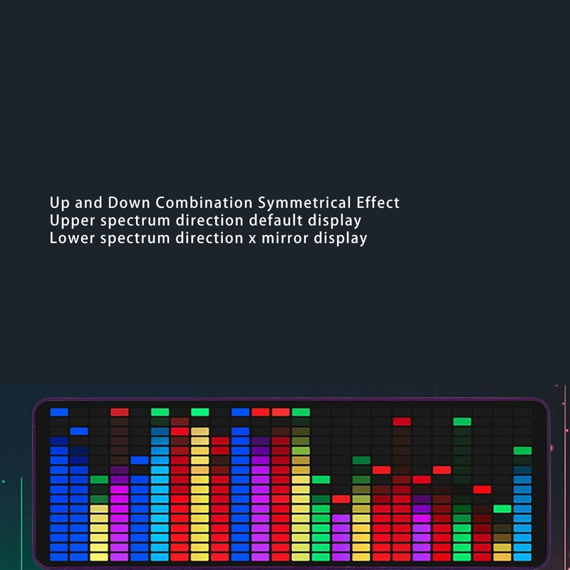 Music Spectrum Display, 384 LED Audio Spectrum Analyzer with Clock, 20 Dynamic 7 Color Music Spectrum Pickup Analyzer with 1624 Segment Rhythm Light Level Voice Sensor, for Audio