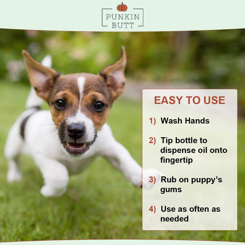 Punkin Butt for Pets Puppy Teething Oil to Stop Chewing and Relieve Discomfort | All Natural, Organic, Safe for Dogs, Chemical-Free (2 oz) - PawsPlanet Australia