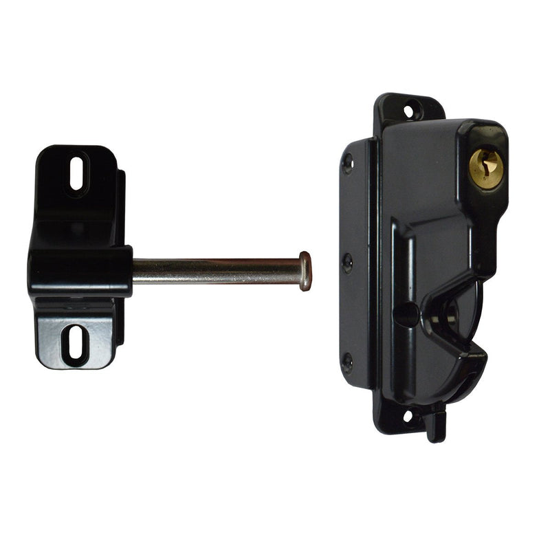 Keystone Black Zinc Diecast Metal Key-Lockable Latch | 1 Sided | Keyed Alike | KLADV-M1-BK-KA